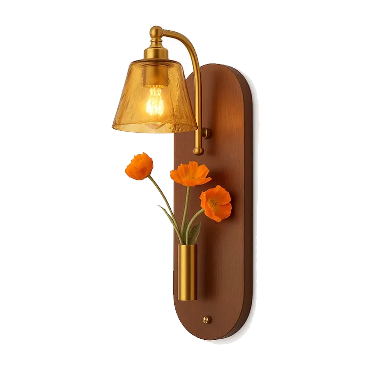 Настенный светильник ретро из массива дерева
